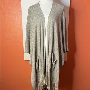 Gray Knit Kimono Cardigan